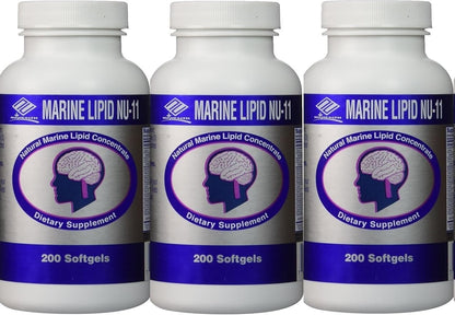 3 packs Marine Lipid NU-11 (200 Softgels)