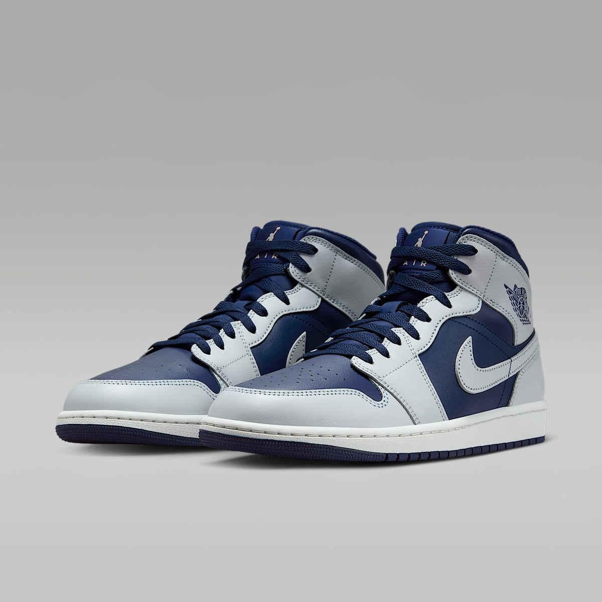 Air Jordan 1 Mid Men's Shoes (Blue Void/Summit White/Hot Lava/Pure Platinum) Size 12