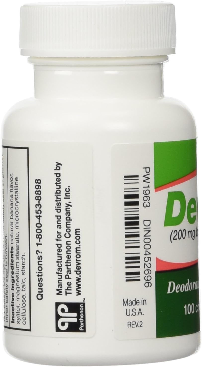 DEVROM Tablets (Internal Deoderant)200MG 100chewable tablets