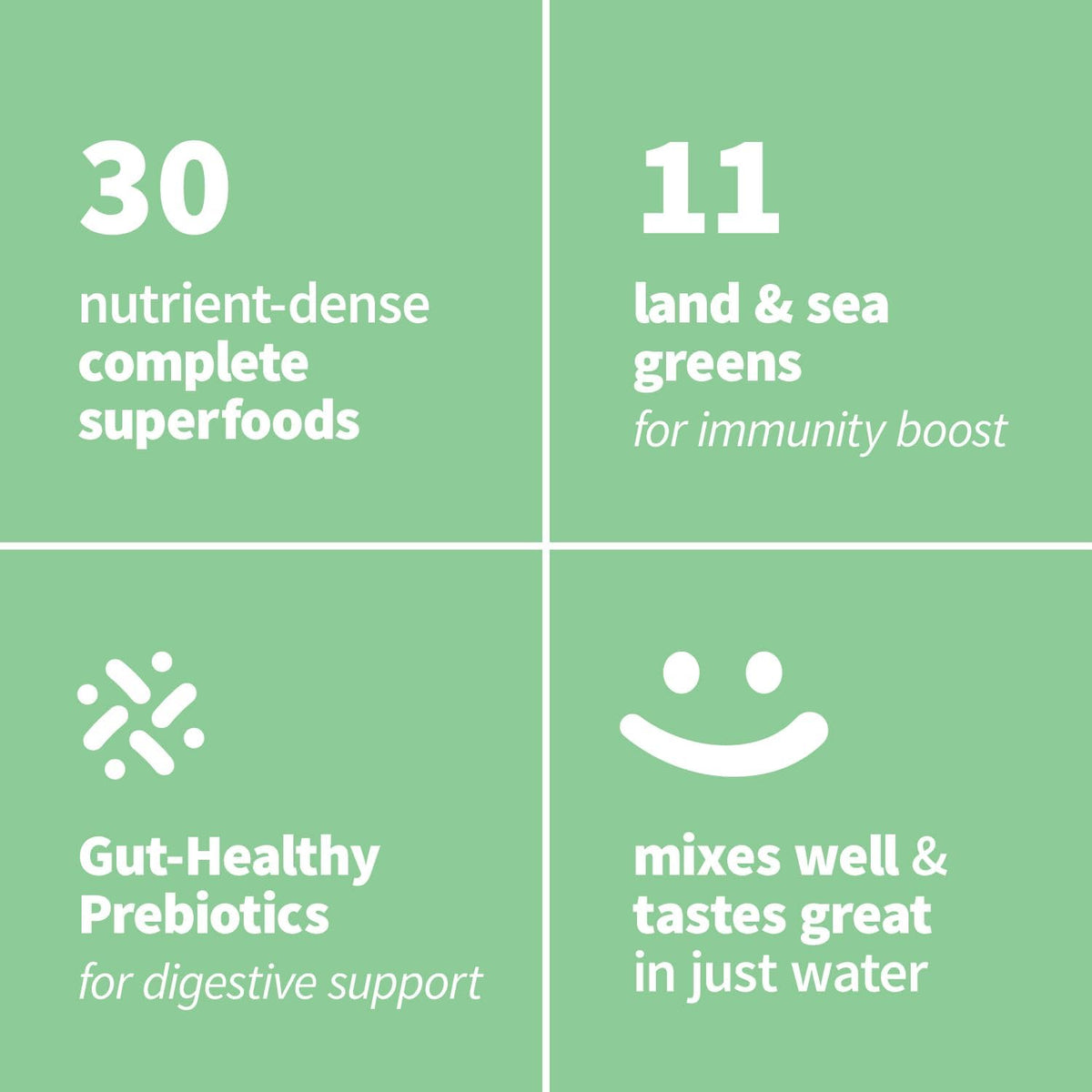 Colorfuel Organic Greens Drink Powder Mix w/ Superfoods | Digestive Support, Prebiotics + Spirulina, Ashwagandha, Slightly Sweet Flavor (30 servings)