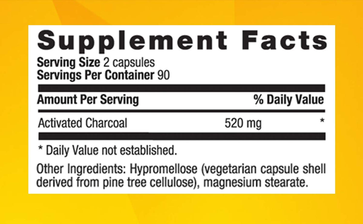 Country Life Natural Activated Charcoal - 260 mg 180 Capsules, Packaging May vary