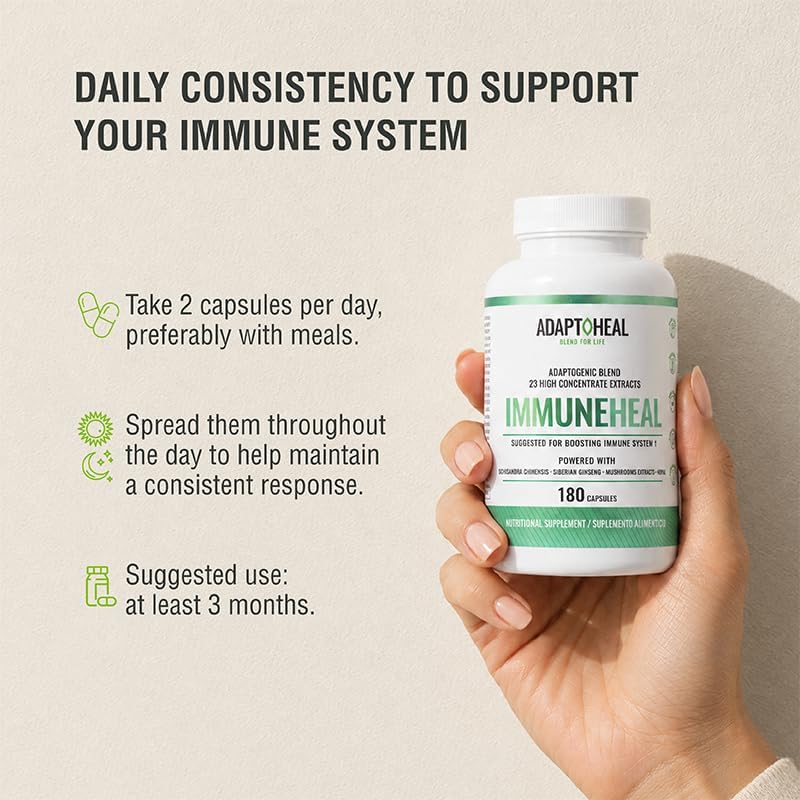 ADAPTOHEAL Immunheal Immune System Support Reishi, Ginseng (180 Caps)