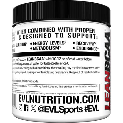 Stimulant Free Lean BCAA Powder - Evlution Nutrition BCAAs Amino Acids Powder with CLA Carnitine and 2:1:1 Branched Chain Amino Acids Supports Muscle Recovery Fat Burn and Metabolism - Fruit Punch