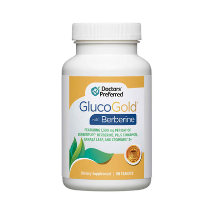 DOCTORS' PREFERRED GlucoGold with Berberine, Cinnamon & Chromium 90 Tablets