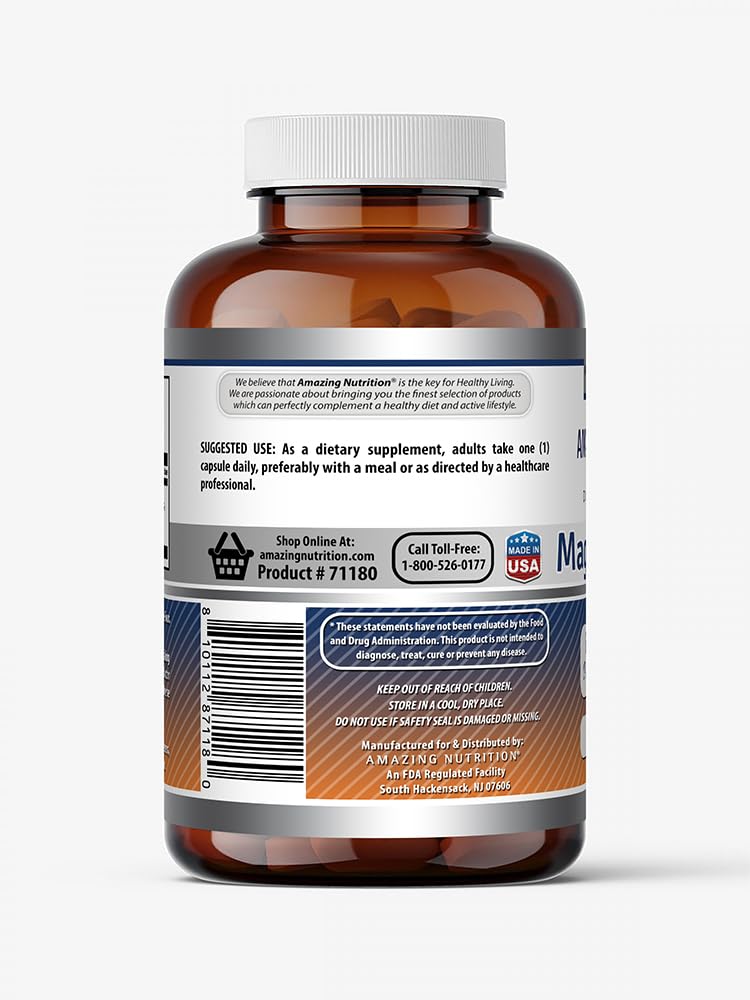 Amazing Formulas Magnesium Oxide Supplement | 500 Mg per Serving | 90 Capsules | Non-GMO | Gluten-Free | Made in USA