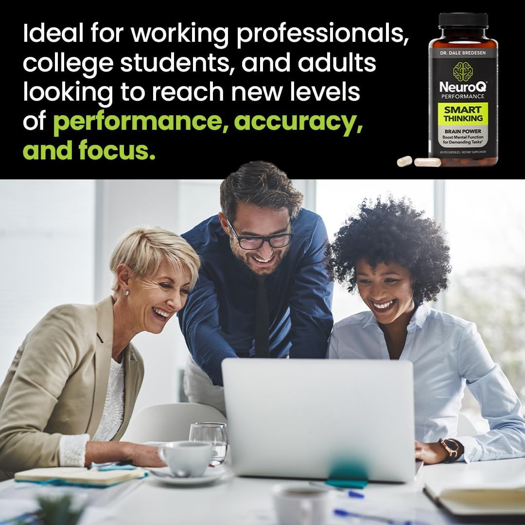 LifeSeasons NeuroQ - Smart Thinking Supplement Pills - Brain Power + Mental Focus Booster - Memory & Attention - Bacognize Bacopa, Cognizin Citicoline & Coffee Extract - 60 Capsules
