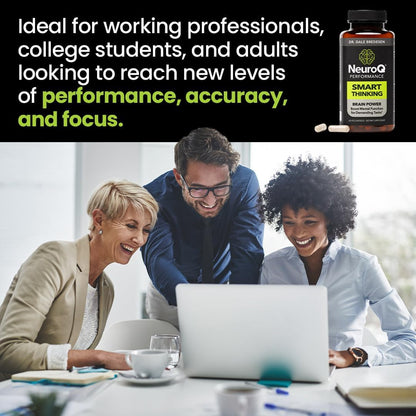LifeSeasons NeuroQ - Smart Thinking Supplement Pills - Brain Power + Mental Focus Booster - Memory & Attention - Bacognize Bacopa, Cognizin Citicoline & Coffee Extract - 60 Capsules