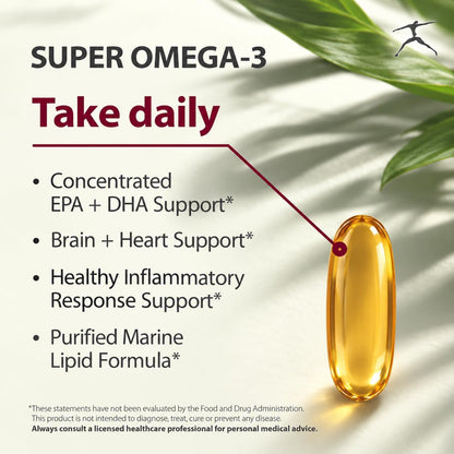 BIOSPEC SUPER OMEGA 3 Concentrated EPA/DHA - 67% Higher Potency Super Omega-3 provides a higher concentration of the all important EPA/DHA fraction so that clinically significant levels can be achieved with fewer softgels. 90 Softgels