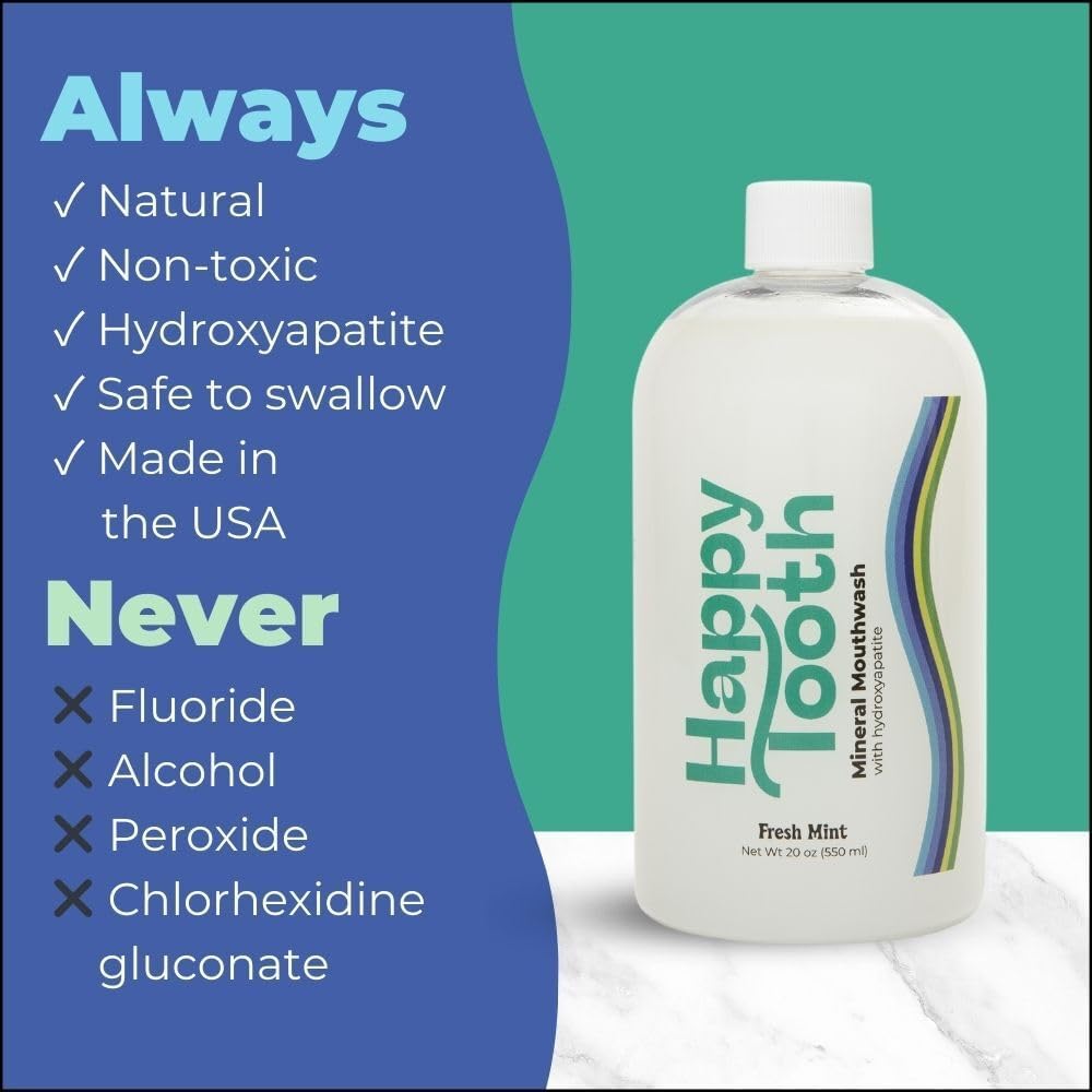 Hydroxyapatite Mouthwash, Remineralizing, Fresh Breath, Mint, 20 Fl Oz