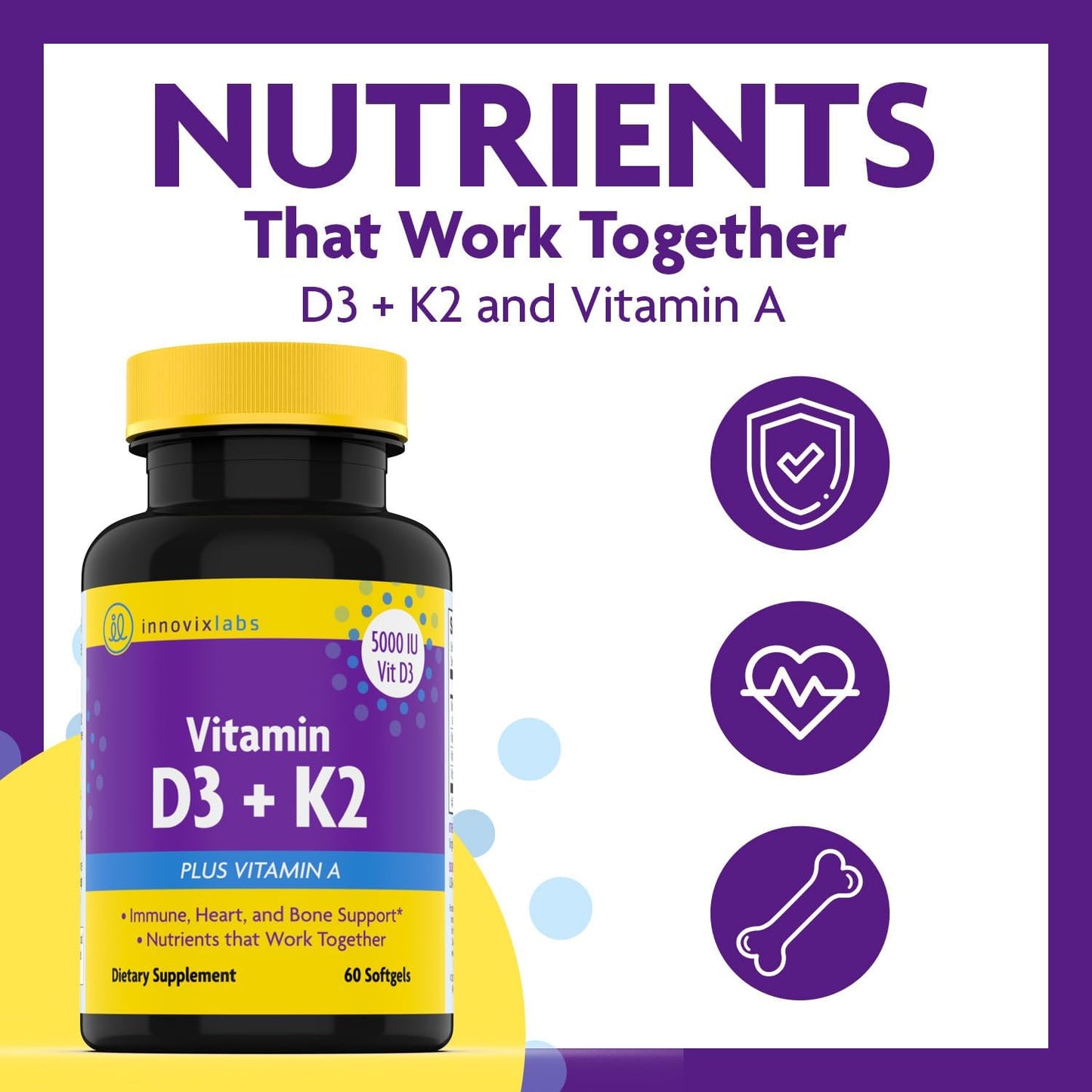 Magnesium & D3 Bundle: InnovixLabs Advanced Magnesium (150 Time-Release Capsules) and InnovixLabs Vitamin D3 +K2 Supplement (60 Softgels). Optimal Calcium Absorption, Supports Bone and Immune Health.*