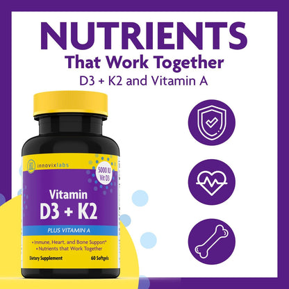 Magnesium & D3 Bundle: InnovixLabs Advanced Magnesium (150 Time-Release Capsules) and InnovixLabs Vitamin D3 +K2 Supplement (60 Softgels). Optimal Calcium Absorption, Supports Bone and Immune Health.*