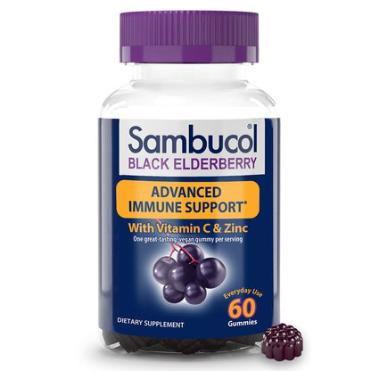 Sambucol Black Elderberry Gummies with Vitamin C & Zinc - Sambucus Elderberry 