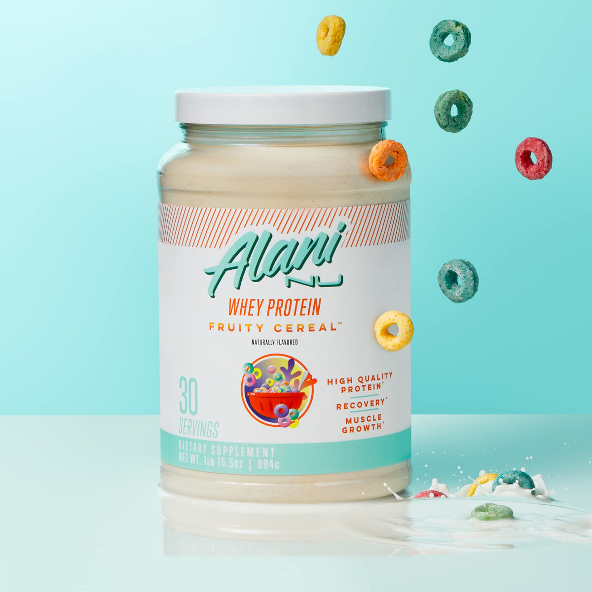 Alani Nu Whey Protein Powder Fruity Cereal | 23g Protein with Low Sugar & Digestive Enzymes