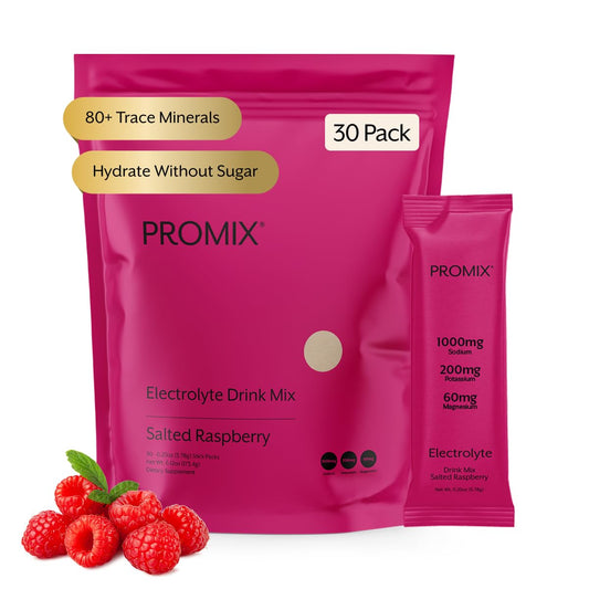 ProMix Nutrition Electrolytes Powder Hydration Packets - Himalayan Pink Salt, Magnesium, Potassium, Vitamin C - Salted Watermelon, Lightly Sweetened - 30 Servings (Pack of 30)