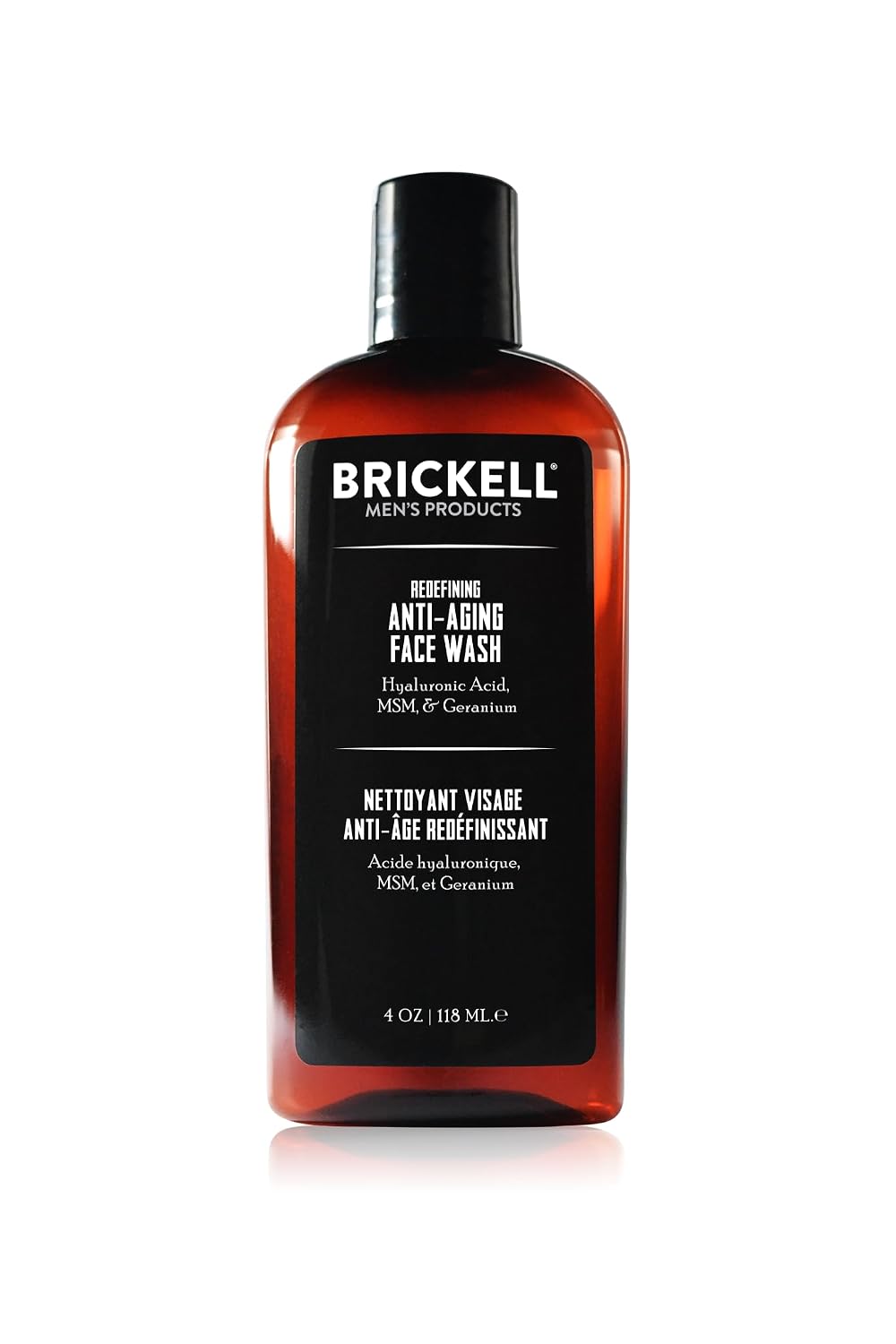 Brickell Men's Redefining Anti-Aging Face Wash For Men, Foaming Gel Face Wash Firms & Plumps Skin to Reduce Signs of Aging, With Hyaluronic Acid, Vitamin E, and Vitamin C, 4oz, Scented