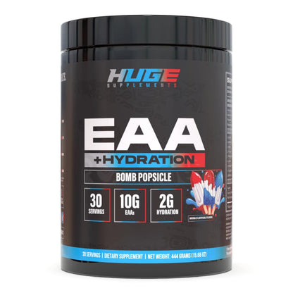 Huge EAA + Hydration, Essential Amino Acids Powder, EAAs & BCAAs, Intra & Post Workout Recovery Powder, Muscle Growth, Recovery & Performance, 10g EAAs & Electrolytes, Kiwi Blueberry, 30 Servings