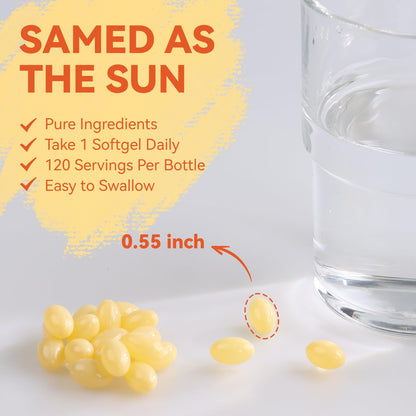 Vitamin D3 K2 Supplement Softgels, Vitamin D3 5000 IU & Vitamin K2 MK7 200 mcg, Bone & Teeth Support, Easy to Swallow - 120 Counts