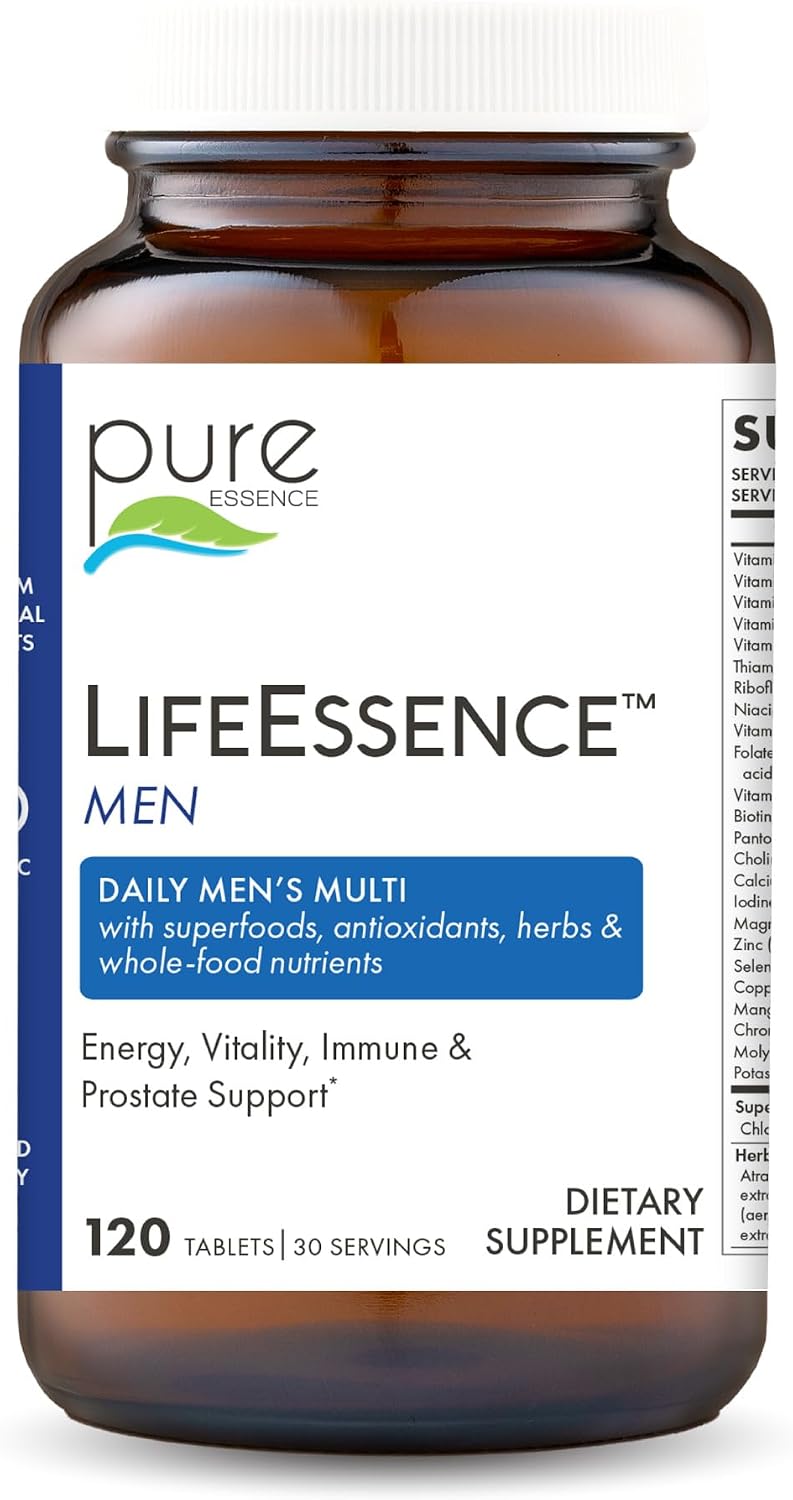 PURE ESSENCE LABS LifeEssence Mens Formula - World's Most Energetic Multiple - The Master Multiple - 120 Tablets