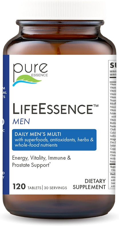 PURE ESSENCE LABS LifeEssence Mens Formula - World's Most Energetic Multiple - The Master Multiple - 120 Tablets