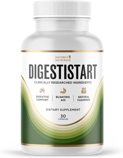 DigestiStart – Wild Yam, Poria Cocos & Bacopa – 30 Ct, 1 Month Supply | Wild Yam, Poria Cocos & Bacopa Monnieri | Non-GMO, Made in USA | Easy-to-take daily capsule
