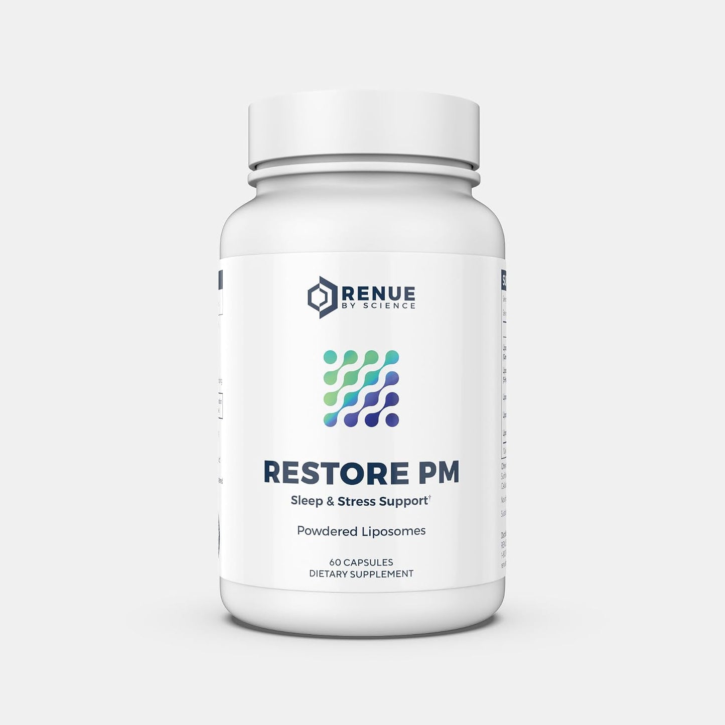 Renue By Science Restore PM | Liposomal Melatonin GABA Supplements | 60 Capsules with Melatonin (1mg) 5HTP (100mg) Glutathione (65mg) Apigenin (75mg) GABA (150mg) - Non-GMO | Made in the USA