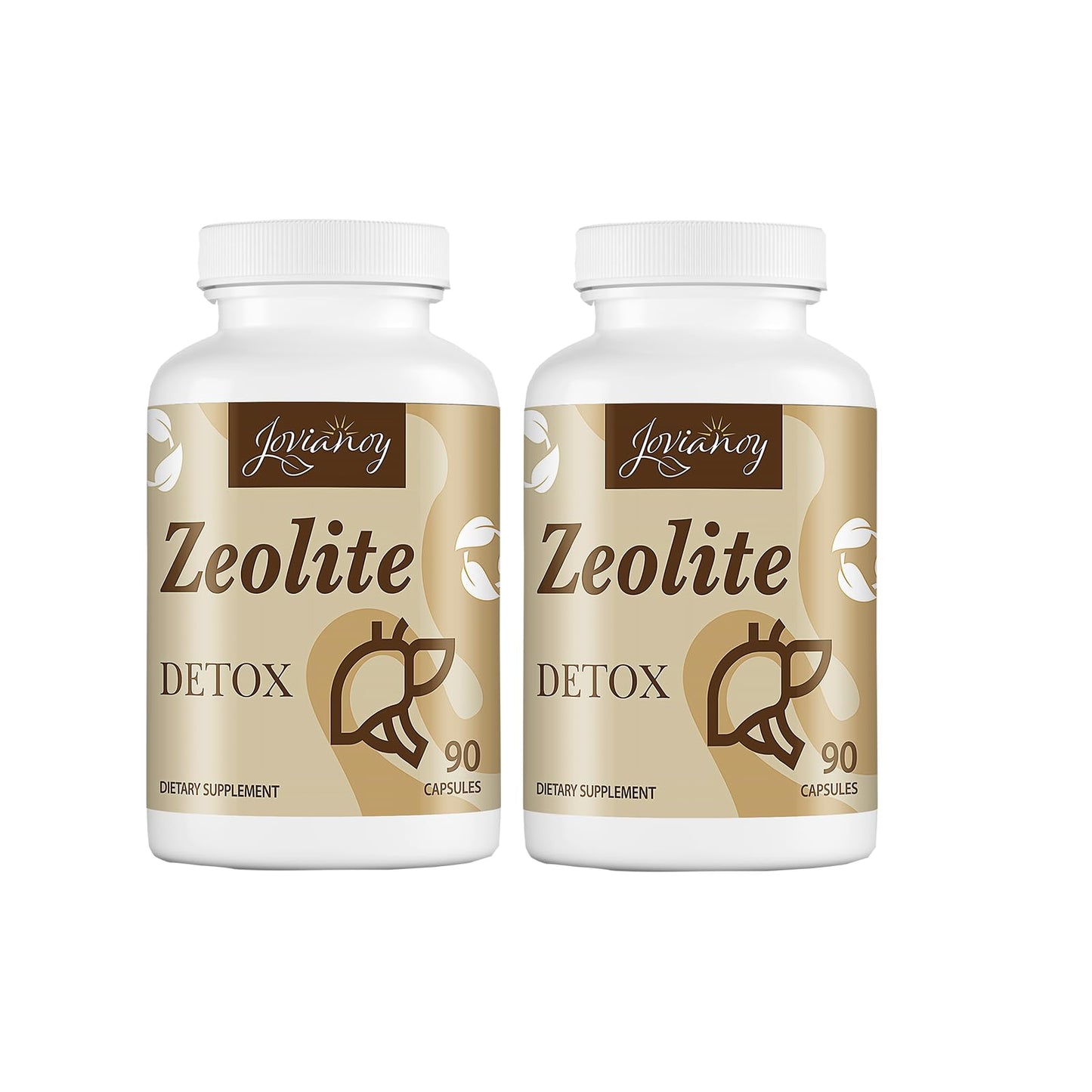 Jovianoy Zeolite Detox Capsules, Organic Activated Charcoal, Bentonite Clay, 1-2 µm Clinoptilolite, Maximum Absorption, Gut Liver Detox Cleanse Full Body for Women Men, 90 Capsules