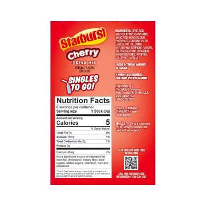 Starburst Singles To Go Powdered Drink Mix, All Pink Strawberry, 3 Boxes with 6 Packets Each - 18 Total Servings, Sugar-Free Drink Powder, Just Add Water, 6 count (Pack of 3)