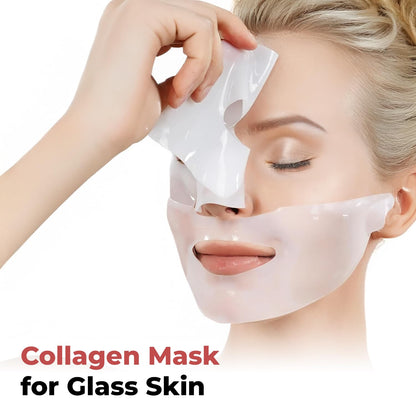 MONIER Collagen Face Mask | Bio-Collagen Real Deep Mask | Overnight Sheet Mask For Glass Skin, Facial Beauty Korean Skin Care, For Dry & Sensitive Skin (4 Pack)