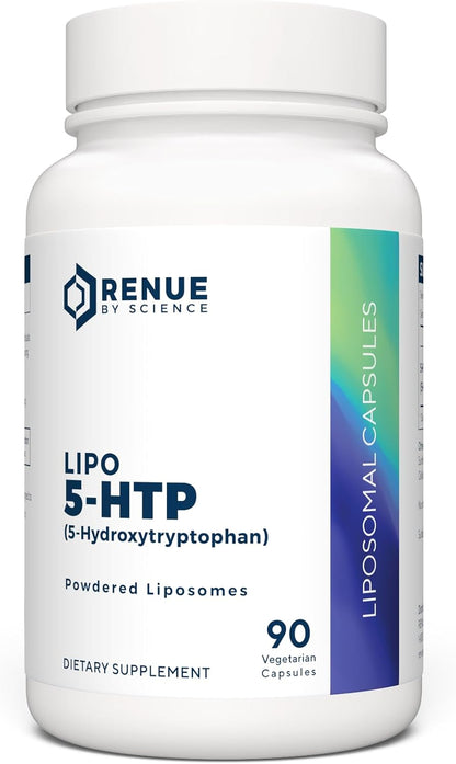 Renue By Science 5HTP | Liposomal 5 HTP Supplement | 90 5-HTP Capsules - 75mg 5-hydroxytryptophan per Serving | Amino Acid Supplement | Non-GMO | Made in the USA & Third-Party Tested