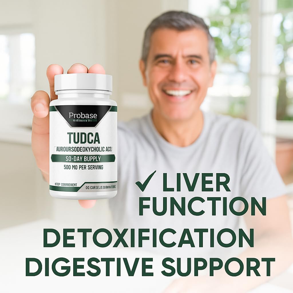 Probase Nutrition TUDCA – Premium Liver Support, Cleanse, Detox and Repair Supplement – 500mg Per Serving – 60 Capsules – High Purity Bile Salt Formula – Vegan, Non-GMO