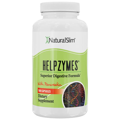 NaturalSlim Helpzymes Digestive Enzymes for Digestion, Bloating, Gas Reli