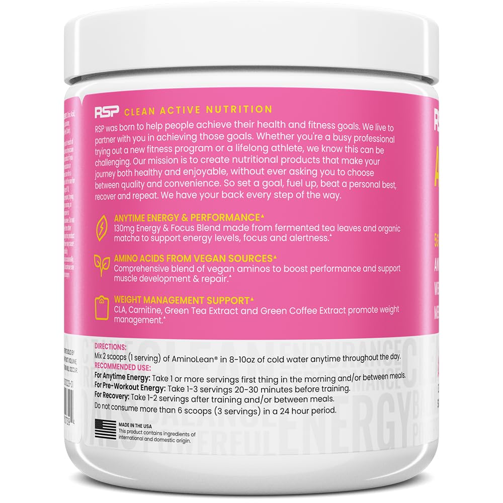 RSP NUTRITION AminoLean Pre Workout Powder, Amino Energy & Weight Management