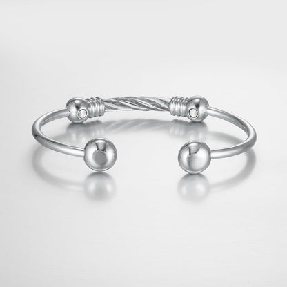 EnerMagiX Magnetic Bracelet for Women for Arthritis and Joint,Twisted Cable Stainless Steel Bangle