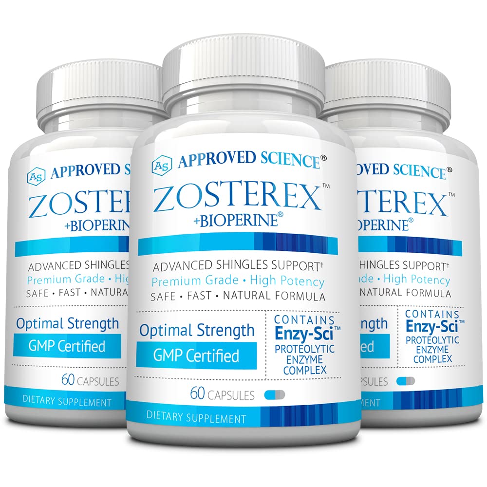 Approved Science Zosterex - Extra-Strength L-Lysine 1000mg, Vitamin B Complex, Zinc - Immune Support & Cold Sore Treatment - 60 Vegan Capsules - 1 Bottle