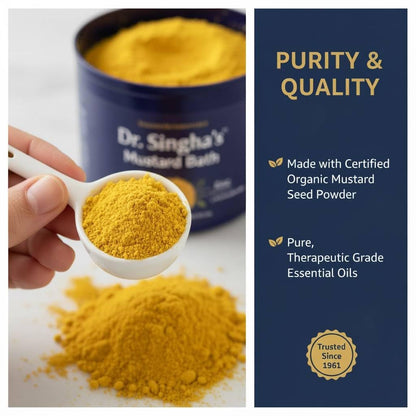 Dr. Singha's Mustard Bath Soak – Aromatherapy Bath Salts with Mustard Seed & Essential Oils for Muscle Relaxation, Stress Relief & Soothing – Epsom Salt Alternative, 16 oz