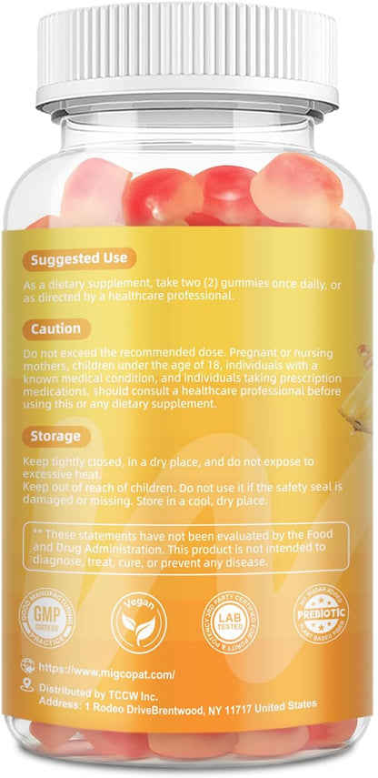 Migcopat Premium Feminine Balance Gummies, Women’s Health Probiotics - 100 Billion CFU Probiotics - Immune Support, Gut Health, Hormone Balance, PH Balance Vitality, Pineapple Flavor, 60 Count
