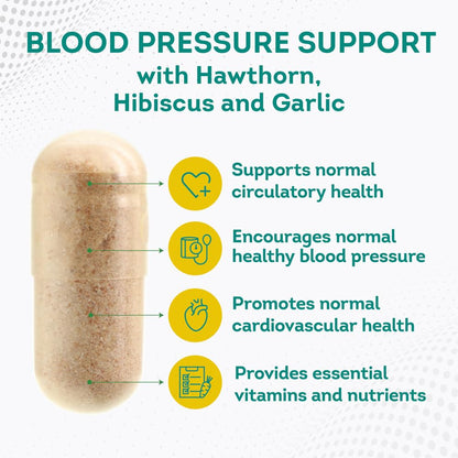 PurePremium Blood Pressure Supplements with Hawthorn, Hibiscus & Garlic