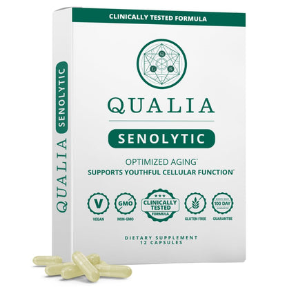QUALIA LIFE SCIENCES Senolytic Supplement, Fisetin, Quercetin, Piperlongumin & More, Aging Supplement - Supports Optimal Cell Repair & Rejuvenation, Naturally Eliminate Zombie Cells, 1 Month Supply
