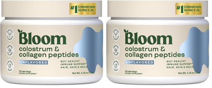 Bloom Nutrition Bovine Colostrum Powder, Strawberries & Cream, 25 Servings | Gut Health, Immune Support, Hair Growth & Beauty Supplement, Gluten Free, Sugar Free