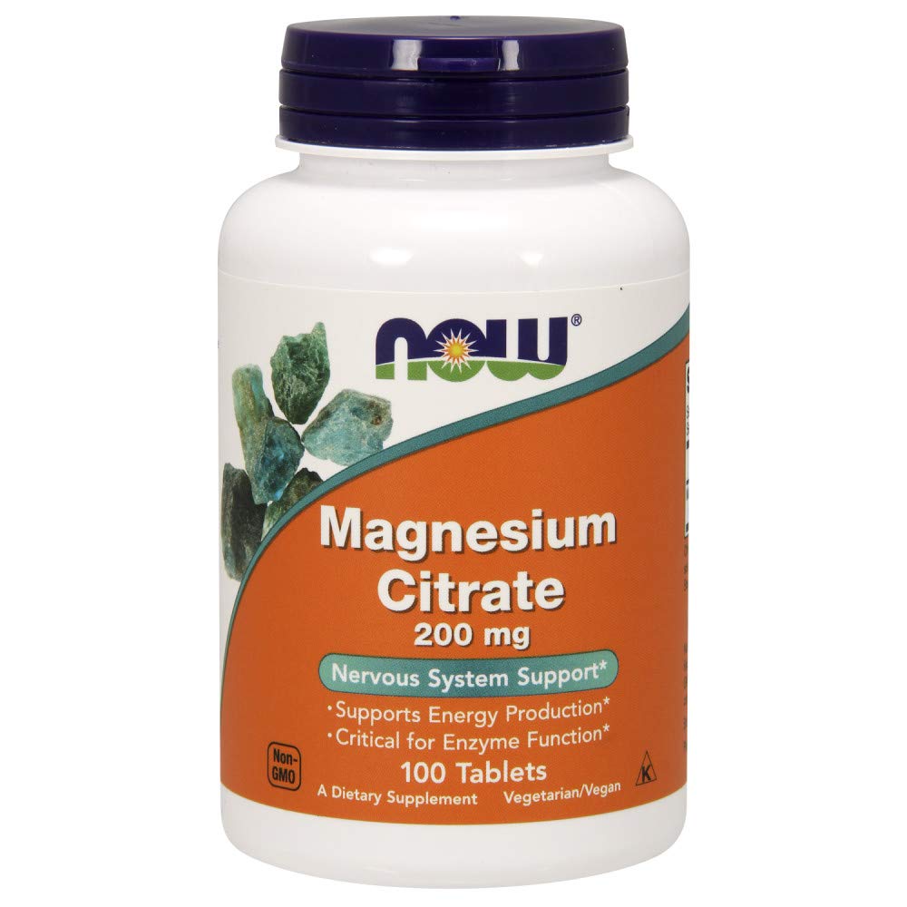 NOW Supplements, Magnesium Citrate, Enzyme Function*, Nervous System Support*, 120 Veg Capsules