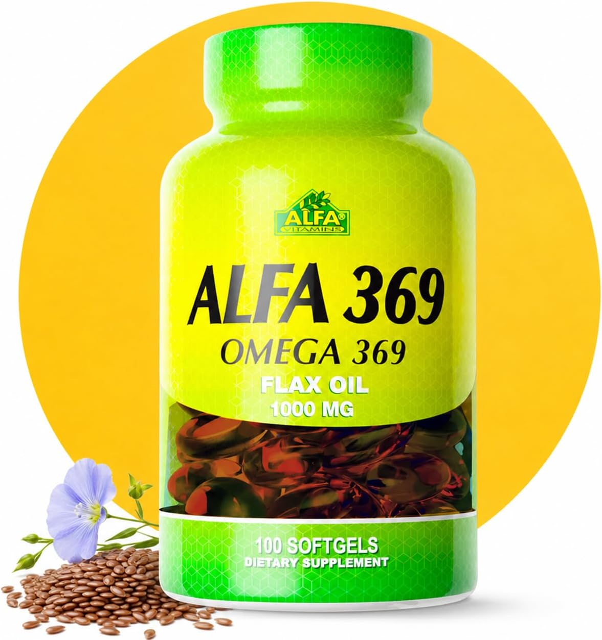 Alfa Vitamins Alfa 3-6-9 1000 Mg Nutrition Supplement, 100 Count
