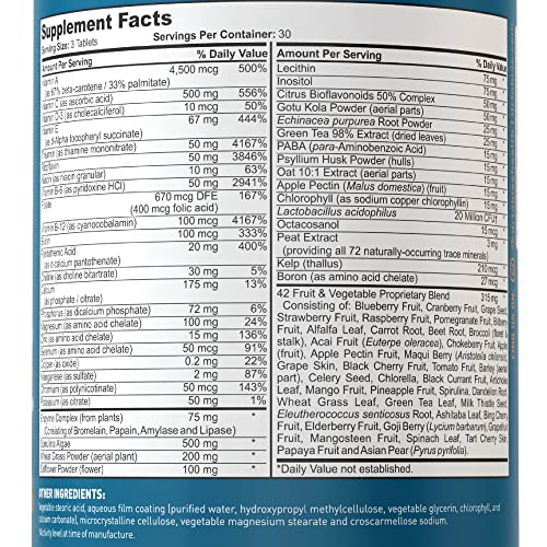 Dr. Tobias Adult Multivitamin for Women & Men, Energy & Immune Support from 42 Fruits