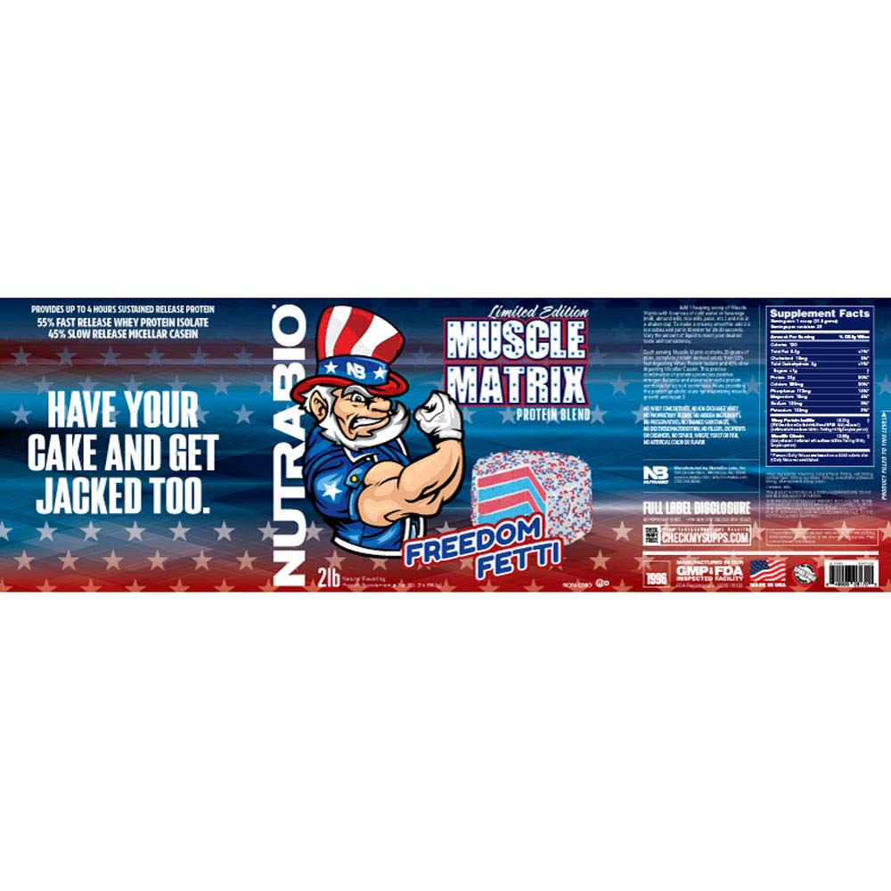 NutraBio Muscle Matrix Protein Powder - 25g of Protein Per Scoop - Whey Isolate