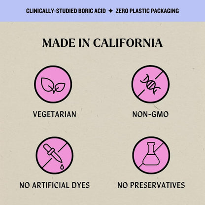Milly Health Boric Acid Vaginal Suppositories - Restores pH Balance and Supports Odor Control