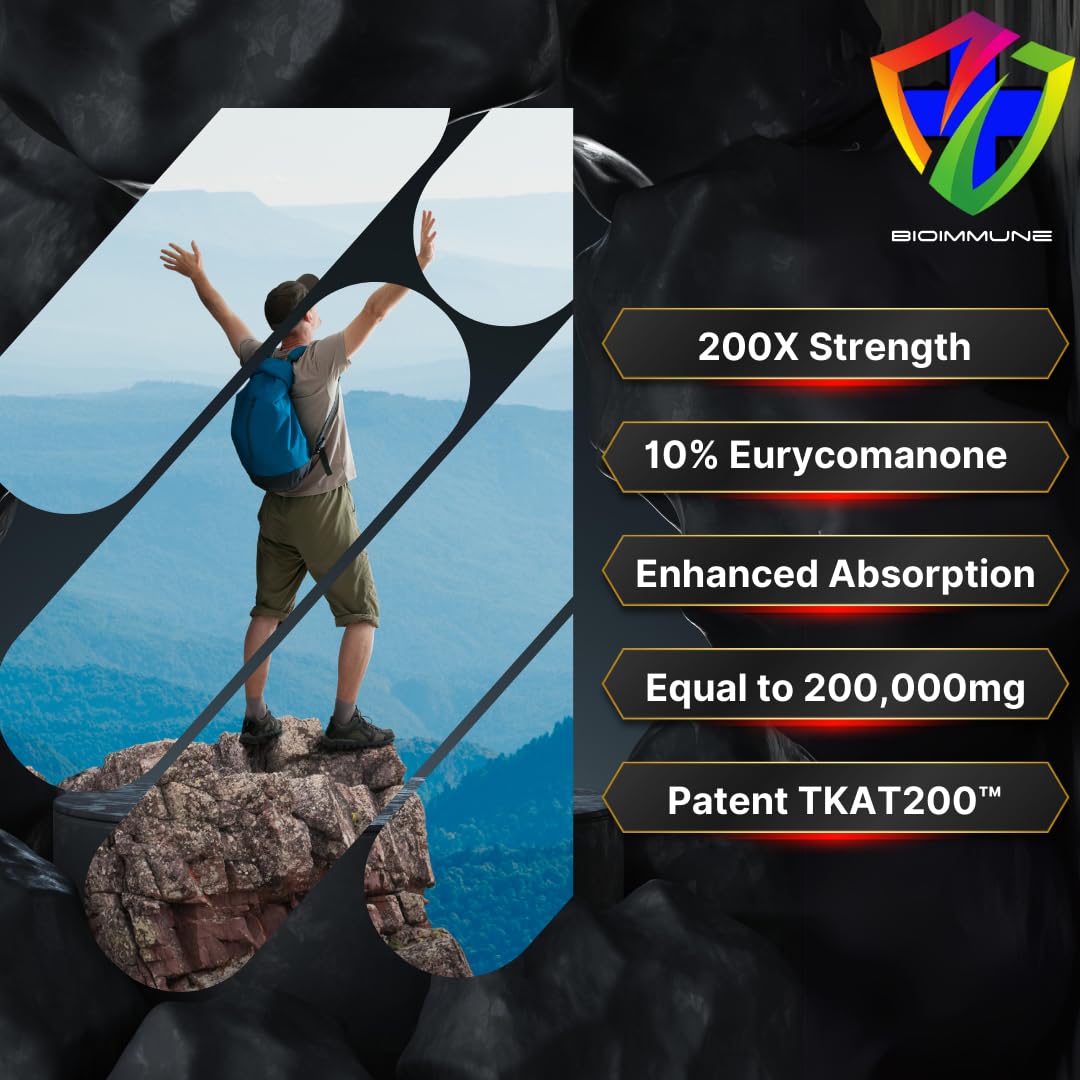 BioImmune Longjack Tongkat Ali Ultra Concentrated Purified Extract Capsules | Strength Muscle Mass, Drive, Performance