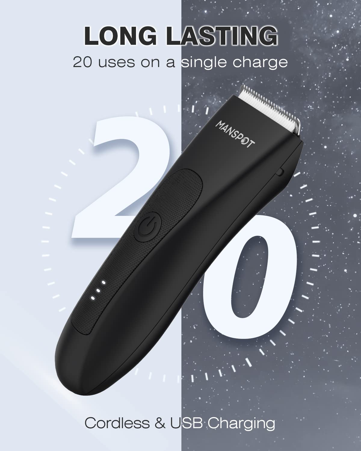 MANSPOT Manscape Groin Hair Trimmer for Men, Electric Ball Trimmer/Shaver, Replaceable