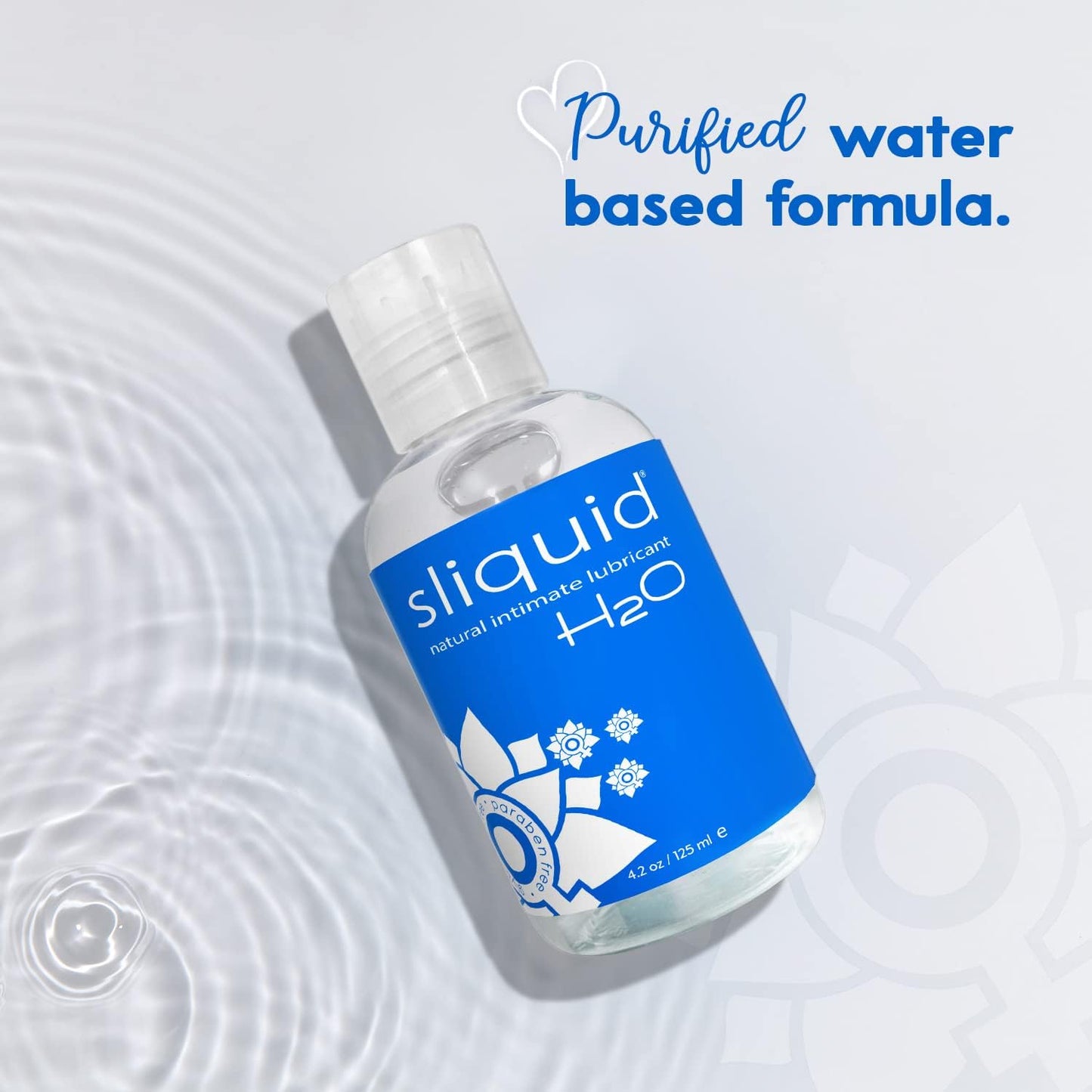 Sliquid H2O Water Based Lube Lubricant for Sex, Glycerin Free Personal Lubricant (4.2 Oz) Clear, Unscented