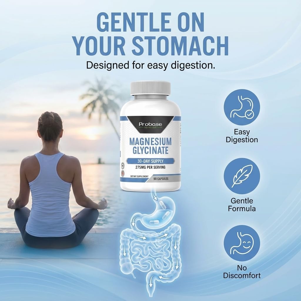 Probase Nutrition Magnesium Glycinate 90 Capsules 30-Day Supply