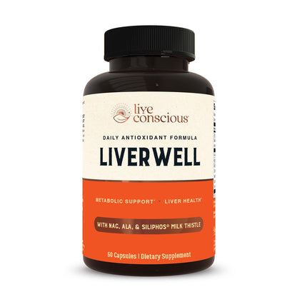 LiverWell Liver Cleanse, Rejuvenation, Metabolic Support - Liver Supplement for Liver Health w/Highly Bioavailable Milk Thistle Extract, N-Acetyl Cysteine, Alpha Lipoic Acid, Zinc, Selenium - 60 Caps