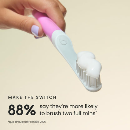Quip Sonic Electric Toothbrush for Adults, Extra Brush Head, Marine Blue